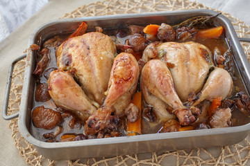 Chicken stuffed with chestnuts