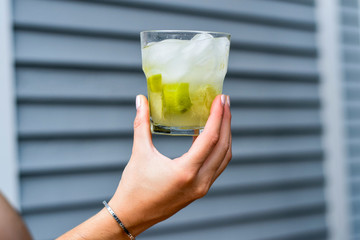 Brazilian caipirinha cocktail
