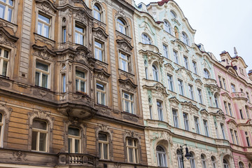 Fototapeta na wymiar Beautiful architecture of the buildings at Prague old town