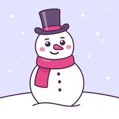 Cartoon snowman drawing