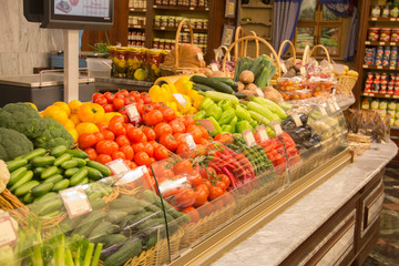 Fruits and vegetables at a farmers market