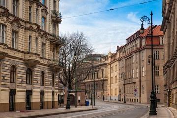 Fototapeta premium Beautiful architecture of the buildings and streets at Prague old town