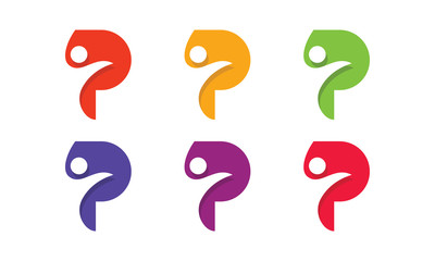 Letter P Wellness Simple Logo
