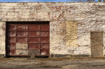 Old Midwest warehouse exterior in the afternoon light.