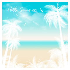 Fototapeta na wymiar hello summer background with hello summer lettering vector illustration