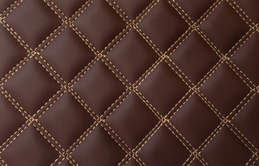 brown leather Mat with straight stitching soft leather machine foot textured pattern collection...