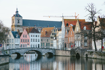 Historic city center of Brugge, Flanders, Belgium