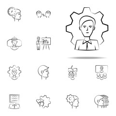 business, employee, process hand drawn icon. business icons universal set for web and mobile