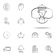 virtual reality, helmet hand drawn icon. business icons universal set for web and mobile