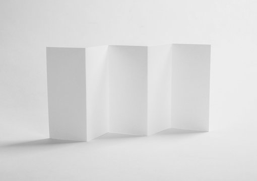 Blank brochure on white background. Mock up for design