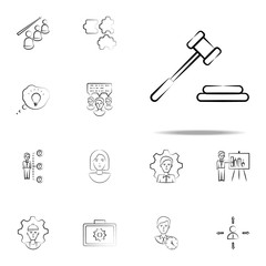 business, hammer, insurance hand drawn icon. business icons universal set for web and mobile