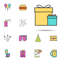 gift box colored icon. birthday icons universal set for web and mobile