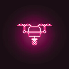 Smart drone camera icon. Elements of artifical in neon style icons. Simple icon for websites, web design, mobile app, info graphics