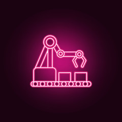 Industrial robot production robot icon. Elements of artifical in neon style icons. Simple icon for websites, web design, mobile app, info graphics