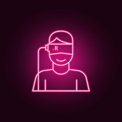 vr glasses virtual reality icon. Elements of artifical in neon style icons. Simple icon for websites, web design, mobile app, info graphics