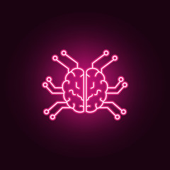 Smart robotic brain icon. Elements of artifical in neon style icons. Simple icon for websites, web design, mobile app, info graphics