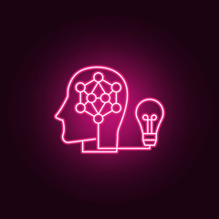 idea smart human brain icon. Elements of artifical in neon style icons. Simple icon for websites, web design, mobile app, info graphics