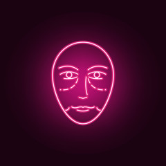Antiaging face Botox icon. Elements of anti agies in neon style icons. Simple icon for websites, web design, mobile app, info graphics