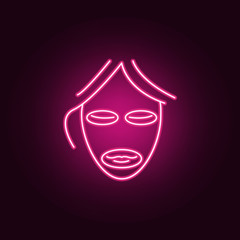 Mask beauty antiaging icon. Elements of anti agies in neon style icons. Simple icon for websites, web design, mobile app, info graphics