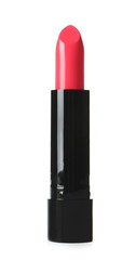 Bright lipstick on white background. Professional makeup product