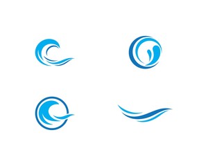 Water Wave symbol and icon Logo Template