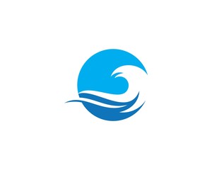 Water Wave symbol and icon Logo Template