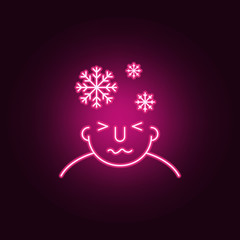 cold on mind icon. Elements of What is in your mind in neon style icons. Simple icon for websites, web design, mobile app, info graphics