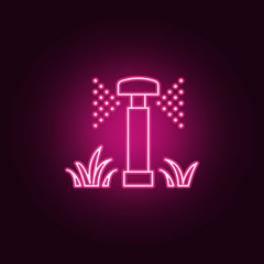 lawn watering icon. Elements of Sprinkler in neon style icons. Simple icon for websites, web design, mobile app, info graphics