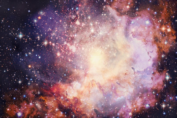 Fototapeta na wymiar Unique Smooth Artistic Multicolored Bright Nebula Galaxy In Deep Space Artwork Background