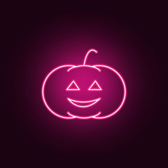 Carved Halloween pumpkin  icon. Elements of Halloween in neon style icons. Simple icon for websites, web design, mobile app, info graphics
