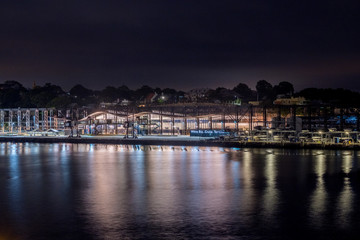 Obraz premium cruise ship passenger terminal at night