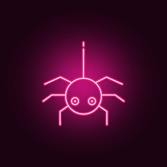 Spider for Halloween icon. Elements of Halloween in neon style icons. Simple icon for websites, web design, mobile app, info graphics