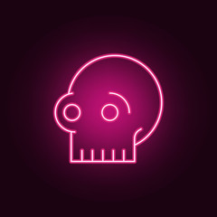 Halloween skull icon. Elements of Halloween in neon style icons. Simple icon for websites, web design, mobile app, info graphics