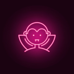 Dracula vampire icon. Elements of Halloween in neon style icons. Simple icon for websites, web design, mobile app, info graphics