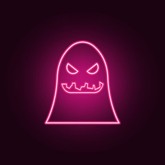 Horror Halloween ghost icon. Elements of Halloween in neon style icons. Simple icon for websites, web design, mobile app, info graphics