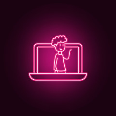 internet friend icon. Elements of Friendship in neon style icons. Simple icon for websites, web design, mobile app, info graphics