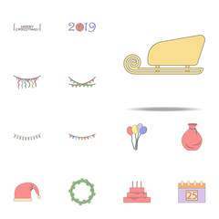 Santa Claus sleigh colored icon. Christmas holiday icons universal set for web and mobile