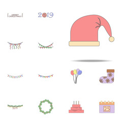 Santa hat colored icon. Christmas holiday icons universal set for web and mobile