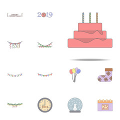 Naklejka premium Christmas cake colored icon. Christmas holiday icons universal set for web and mobile