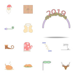  Christmas hairband colored icon. Christmas holiday icons universal set for web and mobile
