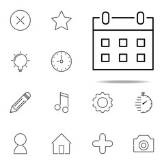 calendar icon. web, minimalistic icons universal set for web and mobile