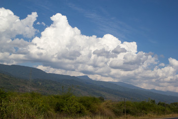 Landscape of Mountain against cloudy sky