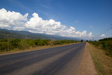 Landscape of Mountain and Road against cloudy sky
