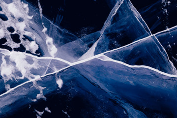 Blue ice texture. Abstract arctic winter background.