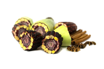 Fresh Purple corn fruit  isolate on white
