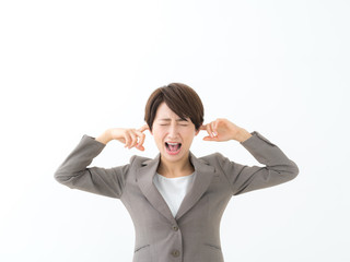 耳栓・ビジネスウーマン