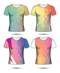  t-shirt templates abstract geometric collection of different colors polygonal mosaic