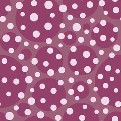 Seamless vector geometric pattern with circles in white colors on purple background