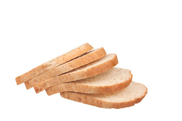 fresh bread slices isolated on white background with clipping path..