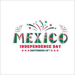 Mexico independence day card, national holiday banner